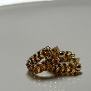 Ručně šité náušnice kruhové – Mini Miláno caffè